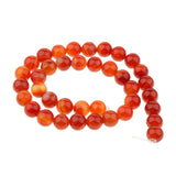 Maxbell 1 Strand Shining Surface Loose Beads Red Agate Stone Beads DIY Crafts 10mm