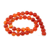Maxbell 1 Strand Shining Surface Loose Beads Red Agate Stone Beads DIY Crafts 10mm