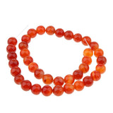 Maxbell 1 Strand Shining Surface Loose Beads Red Agate Stone Beads DIY Crafts 10mm