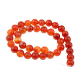 Maxbell 1 Strand Shining Surface Loose Beads Red Agate Stone Beads DIY Crafts 10mm