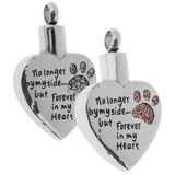 Maxbell 2 Pcs Stainless Steel Heart Shape Pet Urn Ashes Pendant Memorial Cremation