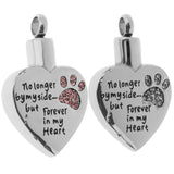 Maxbell 2 Pcs Stainless Steel Heart Shape Pet Urn Ashes Pendant Memorial Cremation