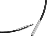 Maxbell 2 Pieces 1mm Black Wax Cord Stainless Steel Push Bayonet Clasp Necklace DIY