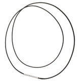 Maxbell 2 Pieces 1.5mm 1mm Black Wax Cord Rope Push Bayonet Clasp DIY Necklace 18''