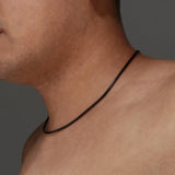 Maxbell Black Enamel Openable Ash Urn Pendant and Necklace Wax Cords Jewelry Set