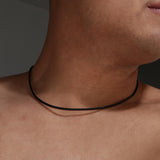 Maxbell Black Enamel Openable Ash Urn Pendant and Necklace Wax Cords Jewelry Set