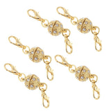 10 Pieces Crystal Round 8mm Ball Lobster Clasp Hook Magnetic Jewelry Making