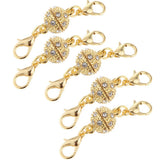 10 Pieces Crystal Round 8mm Ball Lobster Clasp Hook Magnetic Jewelry Making