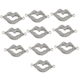 Maxbell 10 Pcs Alloy Charms Pendant Mouth Shaped Pendant for DIY Jewelry Findings