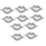 Maxbell 10 Pcs Alloy Charms Pendant Mouth Shaped Pendant for DIY Jewelry Findings