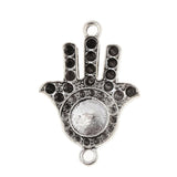 Maxbell 10 Pcs Tibetan Silver Hand Shape Charms Jewelry DIY Making Connector Alloy