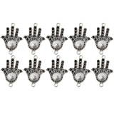 Maxbell 10 Pcs Tibetan Silver Hand Shape Charms Jewelry DIY Making Connector Alloy