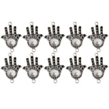 Maxbell 10 Pcs Tibetan Silver Hand Shape Charms Jewelry DIY Making Connector Alloy