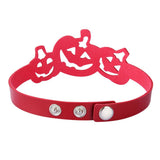 Maxbell Gothic PU Leather Halloween Pumpkin Lantern Choker Collar Necklace Red