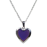 Maxbell 2 Pieces Heart Mood Photo Frame Change Color Emotion Feeling Unisex Necklace