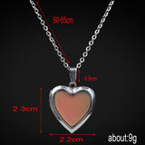Maxbell 2 Pieces Heart Mood Photo Frame Change Color Emotion Feeling Unisex Necklace