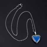 Maxbell 2 Pieces Heart Mood Photo Frame Change Color Emotion Feeling Unisex Necklace
