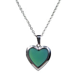 Maxbell 2 Pieces Heart Mood Photo Frame Change Color Emotion Feeling Unisex Necklace