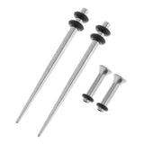 Maxbell 4 Pieces Ear Gauges Stretching Kit Stainless Steel Flare Plug Tapper 2mm - Aladdin Shoppers