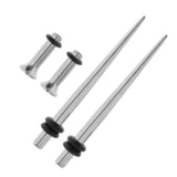 Maxbell 4 Pieces Ear Gauges Stretching Kit Stainless Steel Flare Plug Tapper 2.4mm - Aladdin Shoppers