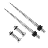 Maxbell 4 Pieces Ear Gauges Stretching Kit Stainless Steel Flare Plug Tapper 2.4mm - Aladdin Shoppers