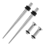 Maxbell 4 Pieces Ear Gauges Stretching Kit Stainless Steel Flare Plug Tapper 2.4mm - Aladdin Shoppers