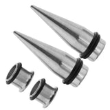 Maxbell 4 Pieces Ear Gauges Stretching Kit Stainless Steel Flare Plug Tapper 10mm - Aladdin Shoppers