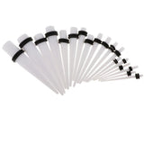 Maxbell 36pcs Ear Gauges Stretching Kit Acrylic Plug 14G-00G Expander White - Aladdin Shoppers