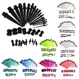 Maxbell 36pcs Ear Gauges Stretching Kit Acrylic Plug 14G-00G Expander White - Aladdin Shoppers