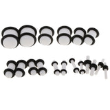 Maxbell 36pcs Ear Gauges Stretching Kit Acrylic Plug 14G-00G Expander White - Aladdin Shoppers