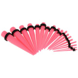 Maxbell 36pcs Ear Gauges Stretching Kit Acrylic Plug 14G-00G Expander Pink
