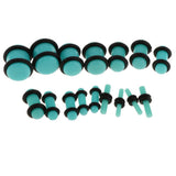 Maxbell 36pcs Ear Gauges Stretching Kit Acrylic Plug 14G-00G Expander Light Blue - Aladdin Shoppers