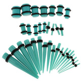 Maxbell 36pcs Ear Gauges Stretching Kit Acrylic Plug 14G-00G Expander Light Blue - Aladdin Shoppers