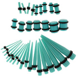 Maxbell 36pcs Ear Gauges Stretching Kit Acrylic Plug 14G-00G Expander Light Blue - Aladdin Shoppers