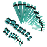 Maxbell 36pcs Ear Gauges Stretching Kit Acrylic Plug 14G-00G Expander Light Blue - Aladdin Shoppers