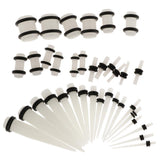 Maxbell 36pcs Ear Gauges Stretching Kit Acrylic Plug 14G-00G Expander Luminous White - Aladdin Shoppers