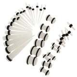 Maxbell 36pcs Ear Gauges Stretching Kit Acrylic Plug 14G-00G Expander Luminous White - Aladdin Shoppers