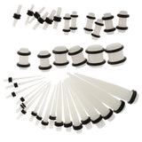 Maxbell 36pcs Ear Gauges Stretching Kit Acrylic Plug 14G-00G Expander Luminous White - Aladdin Shoppers