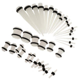 Maxbell 36pcs Ear Gauges Stretching Kit Acrylic Plug 14G-00G Expander Luminous White - Aladdin Shoppers