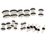 Maxbell 36pcs Ear Gauges Stretching Kit Acrylic Plug 14G-00G Expander Luminous White - Aladdin Shoppers