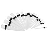Maxbell 36pcs Ear Gauges Stretching Kit Acrylic Plug 14G-00G Expander Transparent - Aladdin Shoppers
