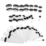 Maxbell 36pcs Ear Gauges Stretching Kit Acrylic Plug 14G-00G Expander Transparent - Aladdin Shoppers
