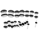 Maxbell 36pcs Ear Gauges Stretching Kit Acrylic Plug 14G-00G Expander Transparent - Aladdin Shoppers