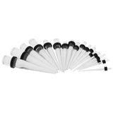 Maxbell 36pcs Ear Gauges Stretching Kit Acrylic Plug 14G-00G Expander Transparent - Aladdin Shoppers