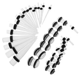 Maxbell 36pcs Ear Gauges Stretching Kit Acrylic Plug 14G-00G Expander Transparent - Aladdin Shoppers