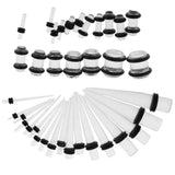 Maxbell 36pcs Ear Gauges Stretching Kit Acrylic Plug 14G-00G Expander Transparent - Aladdin Shoppers