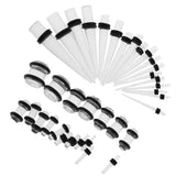 Maxbell 36pcs Ear Gauges Stretching Kit Acrylic Plug 14G-00G Expander Transparent - Aladdin Shoppers