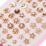 Maxbell 24 Pairs Assorted Crystal Flower Heart Star Mixed Earring Sets Wholesale
