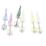 Maxbell 6 Piece Acrylic Cheater Ear Stretcher Stainless Steel Taper Plugs Rhinestone