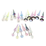 Maxbell 6 Piece Acrylic Cheater Ear Stretcher Stainless Steel Taper Plugs Rhinestone